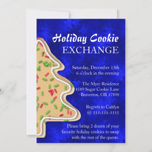 Cute Sprinkle Sugar Cookie Exchange Holiday nodigt Kaart (Voorkant)