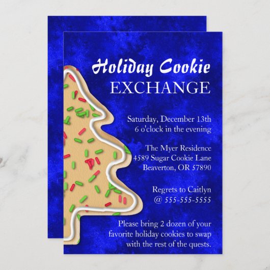 Cute Sprinkle Sugar Cookie Exchange Holiday nodigt Kaart (Voorkant / Achterkant)
