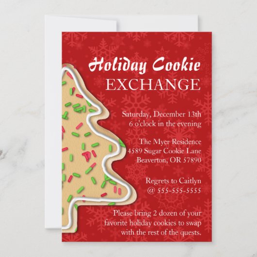 Cute Sprinkle Sugar Cookie Exchange Holiday nodigt Kaart (Voorkant)