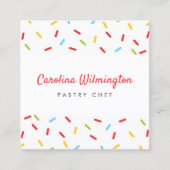 Cute Sprinkles Bakery Dessert Catering Pastry Chef Vierkante Visitekaartje (Voorkant)