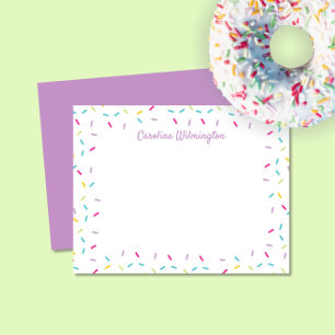 Cute Sprinkles Colorful Girly Stationery Note Card Notitiekaartje