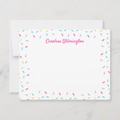 Cute Sprinkles Colorful Girly Stationery Notitiekaartje (Voorkant)