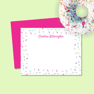 Cute Sprinkles Colorful Girly Stationery Notitiekaartje