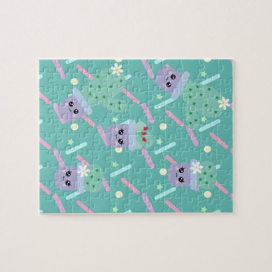 Cute Sprinkles en Cactus Fun Kinder Legpuzzel (Horizontaal)