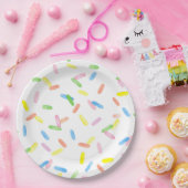 Cute sprinkles kleurig regenboogfeest papieren bordje (Feest)