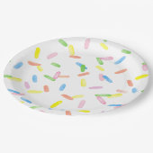 Cute sprinkles kleurig regenboogfeest papieren bordje (Gekanteld)
