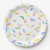 Cute sprinkles kleurig regenboogfeest papieren bordje (Voorkant)