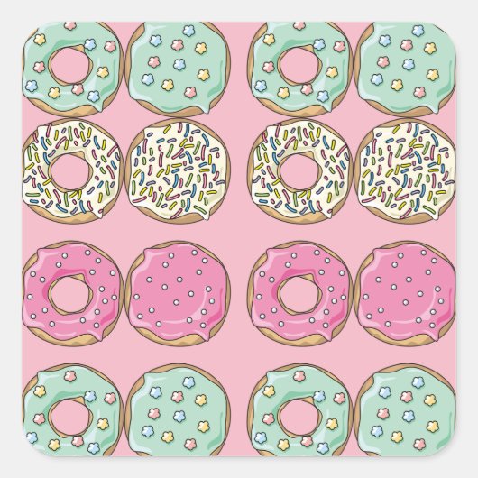 Cute Sprinted Frosted Donuts Stickers (Voorkant)