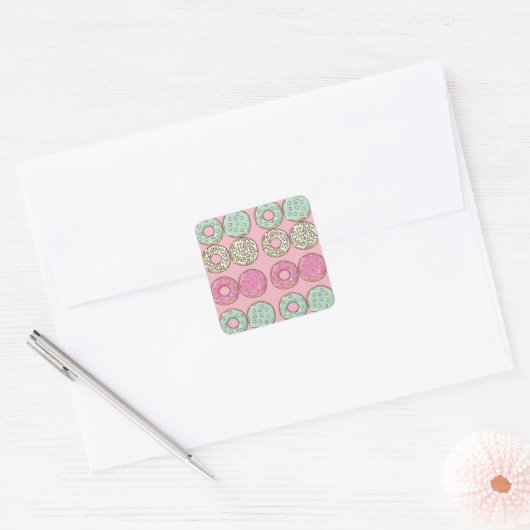 Cute Sprinted Frosted Donuts Stickers (Envelop)