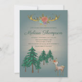 Cute sprookjes bos herten dieren baby shower  kaart (Voorkant)