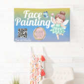 Cute Sprookjesachtige Gezichtsschilder Kunstenaar  Spandoek (Insitu)