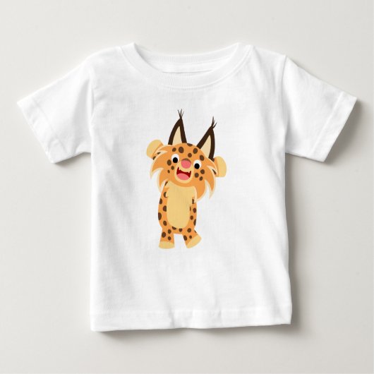 Cute Spunky Cartoon Bobcat Baby T-Shirt (Voorkant)