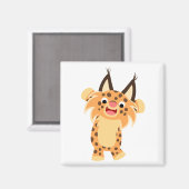 Cute Spunky Cartoon Bobcat Magnet (Voorkant / Achterkant)