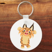 Cute Spunky Cartoon Bobcat Sleutelhanger (Voorkant)