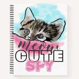 "CUTE SPY" | Funny Cute Kitten Pink Blue Notitieboek