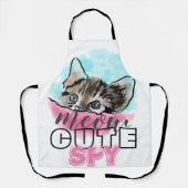 "CUTE SPY" | Funny Cute Kitten Pink Blue Schort (Voorkant)