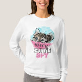"CUTE SPY" | Funny Cute Kitten Pink Blue T-shirt (Voorkant)