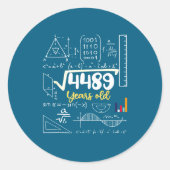 Cute Square Root Years Old Seven Teacher 67 Six 7  Ronde Sticker (Voorkant)