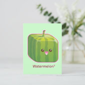 Cute Square Watermelon Briefkaart (Staand voorkant)