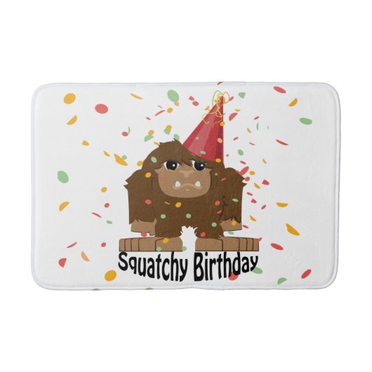 Cute Squatchy Birthday Bigfoot Badmat (Voorkant)