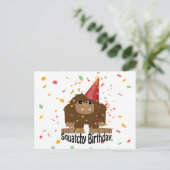 Cute Squatchy Birthday Bigfoot Briefkaart (Staand voorkant)