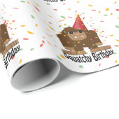 Cute Squatchy Birthday Bigfoot Cadeaupapier (Rol Hoek)