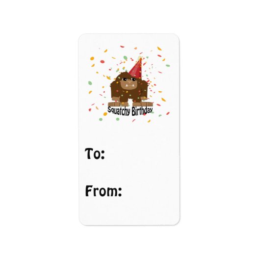 Cute Squatchy Birthday Bigfoot Etiket (Voorkant)