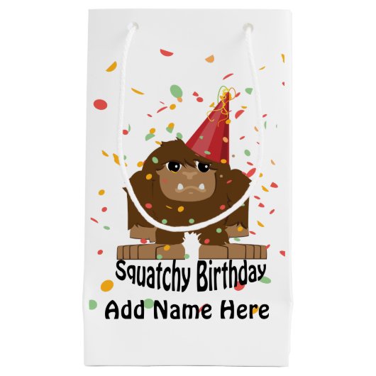 Cute Squatchy Birthday Bigfoot Klein Cadeauzakje (Voorkant)