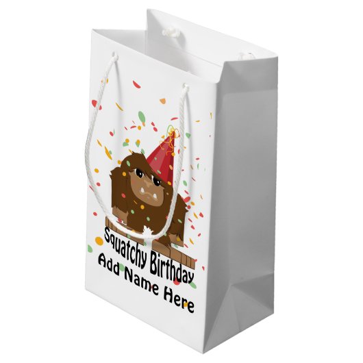 Cute Squatchy Birthday Bigfoot Klein Cadeauzakje (Achterkant Gekanteld)