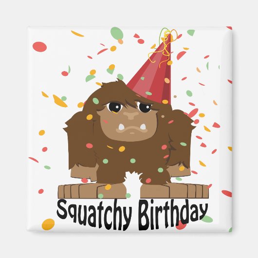 Cute Squatchy Birthday Bigfoot Magneet (Voorkant)