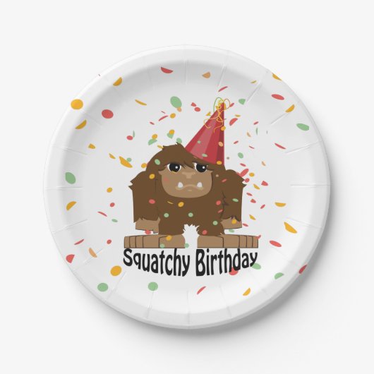 Cute Squatchy Birthday Bigfoot Papieren Bordje (Voorkant)