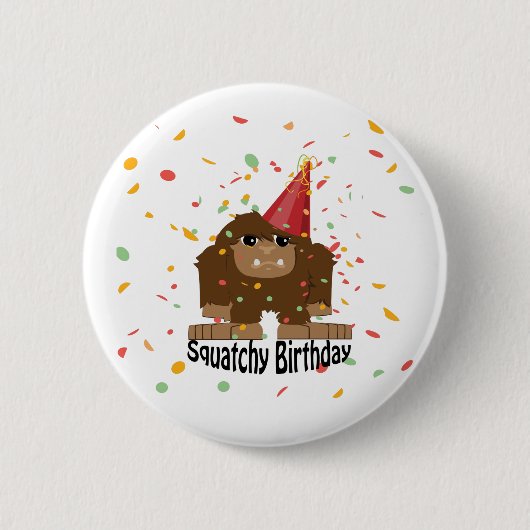 Cute Squatchy Birthday Bigfoot Ronde Button 5,7 Cm (Voorkant)