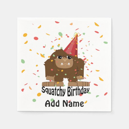 Cute Squatchy Birthday Bigfoot Servet (Voorkant)