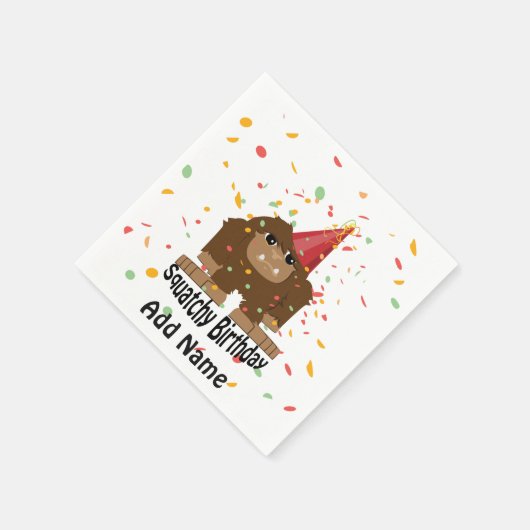 Cute Squatchy Birthday Bigfoot Servet (Hoek)