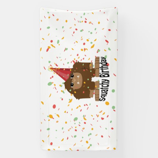 Cute Squatchy Birthday Bigfoot Spandoek (Verticaal)