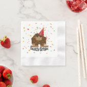 Cute Squatchy Birthday Cartoon Bigfoot Servet (Insitu)