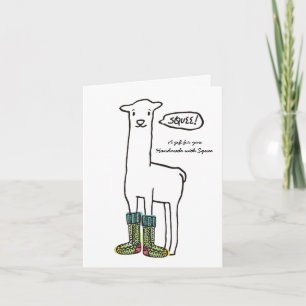 Cute squee llama Kerstbreien haaksokken Feestdagen Kaart