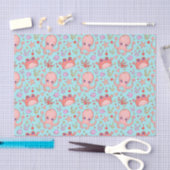 Cute Squid and Crab Marine Life Blue Tissuepapier (Craft)