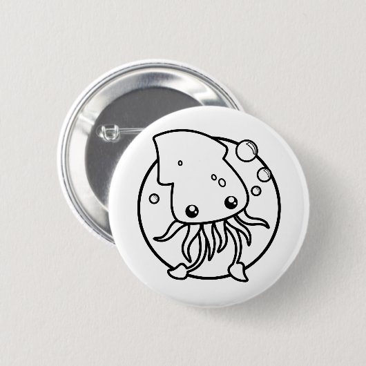 Cute Squid Button (Voorkant /achterkant)