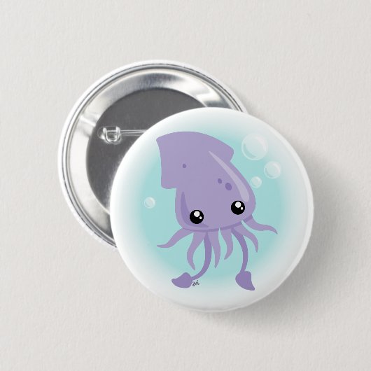 Cute Squid Button (Voorkant /achterkant)