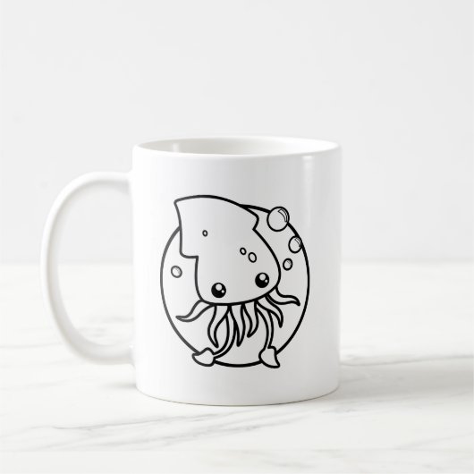 Cute Squid Coffee Mok (Links)