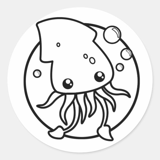 Cute Squid Sticker (Voorkant)