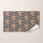 Cute Squirrel Acorn Autumn Leaves Patroonnaam Bad Handdoek (Handdoek)