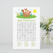 Cute Squirrel Baby shower Word Search Game (Staand voorkant)