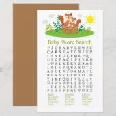 Cute Squirrel Baby shower Word Search Game (Voorkant / Achterkant)