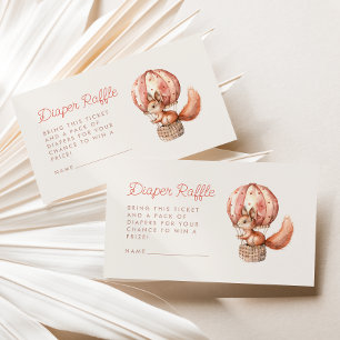 Cute Squirrel Ballon Baby Shower Luier Raffle Informatiekaartje