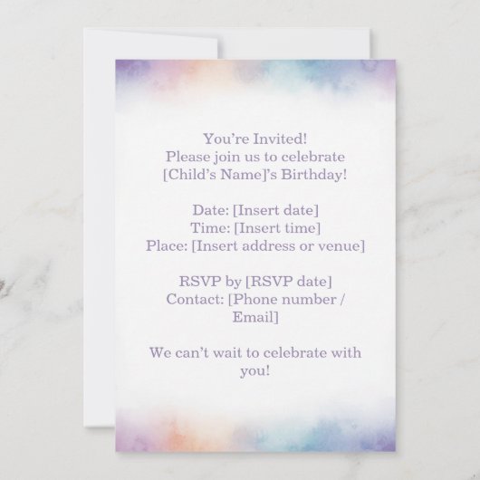 Cute Squirrel Birthday Invitation Woodland Boho  Kaart (Achterkant)