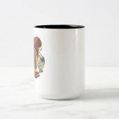 Cute Squirrel Book Reading Forest Animal Tweekleurige Koffiemok (Center)