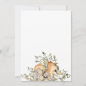 Cute Squirrel Botanisch Lint Baby Shower Kaart (Achterkant)