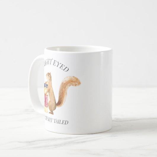 Cute Squirrel Bright Eyed Bushy op de kop (Voorkant links)